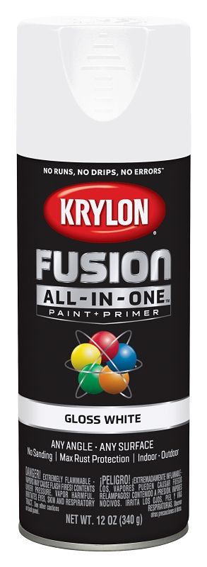 Krylon K02727007 Gloss White Spray Paint, 12oz