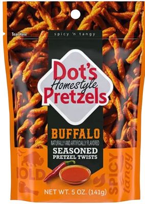 Dot's Homestyle Pretzels Buffalo 80148 Pretzel Twist Snack, 5 oz Bag