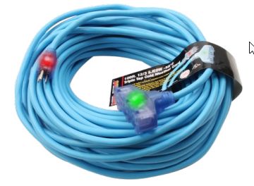 Century Wire Blue Sub-Zero Extension Cord, 75Ft