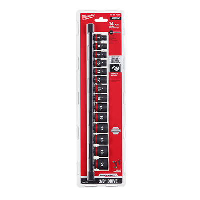 Milwaukee 14PC SHOCKWAVE Impact Duty™ 3/8" Drive Metric Standard 6 Point Socket Set