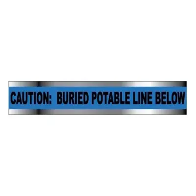 Underground Detectable Potable Water Line Tape, 2"X1000'