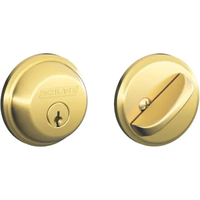 Schlage B60NV505KA4 Bright Brass Single Cylinder Deadbolt