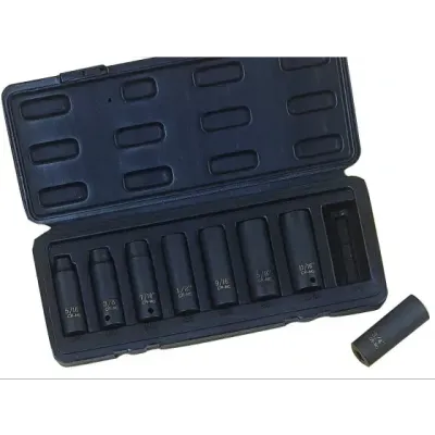 Vulcan MTI8-S 8Pc SAE Deep Impact Socket Set, 3/8Dr