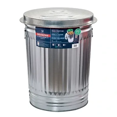 Behrens Mfg 1270 Galv. Steel Trash Can, 31Gal.