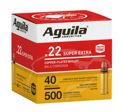 Aguila 1B221115  .22 Super Extra LR 40G Ammo, 1255fps 500Ct