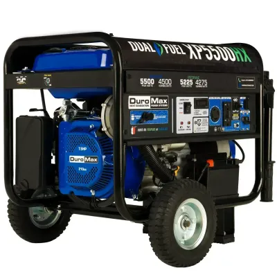 Duromax 5500W Peak/4500W Running Dual Fuel Premium Generator, 210cc