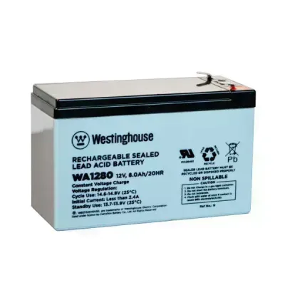 Westinghouse Sealed Lead Acid Battery, 12V 8AH