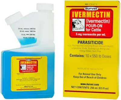 Durvet 11040FP Ivermectin Pour-On Wormer, 250ML  10 X 550LB Doses