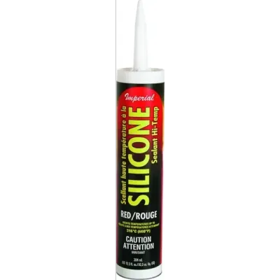 Imperial KK0205 Hi-Temp Red Silicone Caulk, 10.3oz Tube
