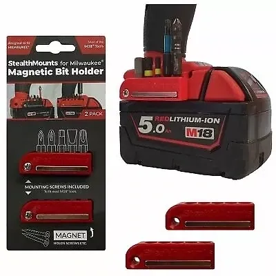 StealthMounts Bit  Holders for Milwaukee, 2Pk