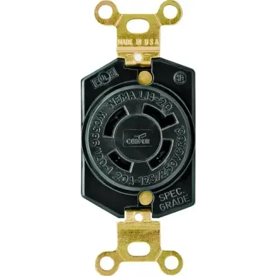 Eaton L1420R Twist Lock Receptacle, 20A 125/250V NEMA L1420R