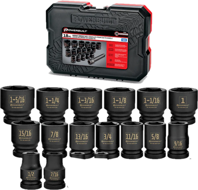 Powerbuilt 14Pc SAE Shallow Impact Socket Set