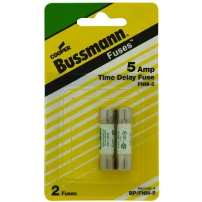 FNM-5 Delay Cartridge Fuse, 5A 2pk  .4"X1-1/2"