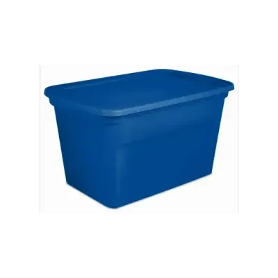 Sterilite 17367406 Blue Tote Box w/Lid, 30Gal.