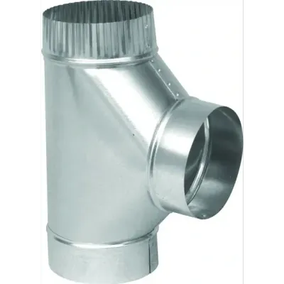 Imperial GV0892 Galv. 26Ga Stove Pipe Tee, 6"