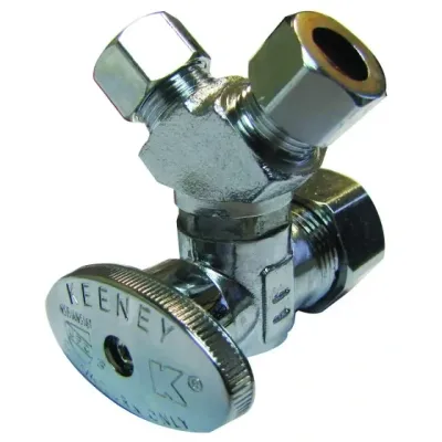 PlumbPak PP2903VLF 3-Way Shut Off Valve, 5/8CX3/8CX3/8C