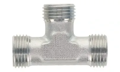 Metric Tee Fitting, 8MDL, M14-1.5 Male DIN Light
