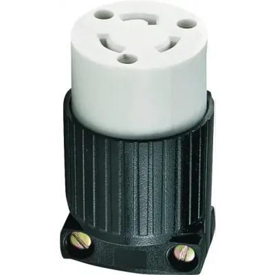 Eaton L520C Black Locking Connector, 20A/250V NEMA L5-20