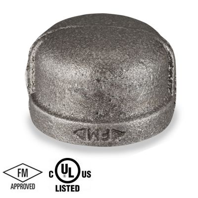 Black Steel Pipe Cap, 2-1/2"