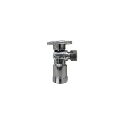 PlumbPak PP2622POLFBG Chrome Angle Stop Valve, 1/2" Shark Bite X 3/8"Compression