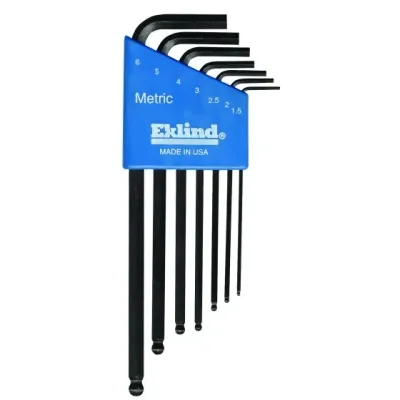 Elklind 13607 Long Ball Arm Hex L Key Set, Metric 7-Pc