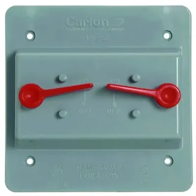 Carlon E9G2SSNR Wet Location 2-Gang Switch Cover