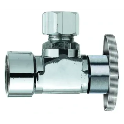 PlumbPak PP50PCLF Angled Shut Off Valve, 3/8FPT X 3/8C