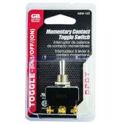GB GSW-123 Momentary Toggle Swicth, 125/250V, DPDT, 20A, Screw Terminal