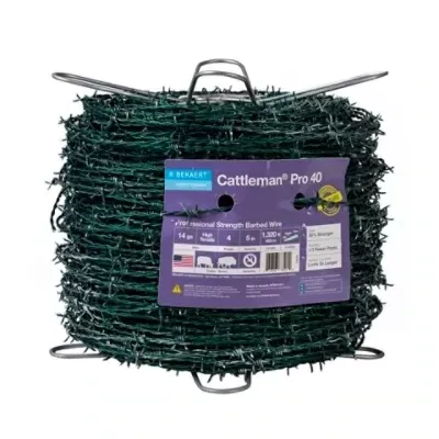 Gaucho® Pro 40 135464 Green 14g 4-Point 5" Spacing High Tensile Barb Wire