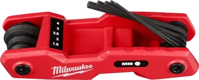 Milwaukee Folding Metric 8Pc Hex Key Set, 1.5mm to 8mm