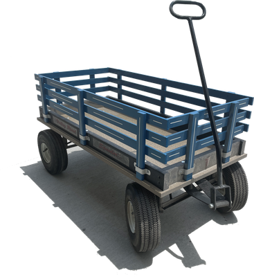 Valley Road Woodworking Express Wagon, 20"X40" w/Poly Bed Blue/White