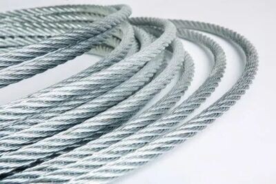 6X25 IWRC Galv. Wire Rope Aircraft Cable, 1/2"X250Ft  24,000Lbs Breaking Strength
