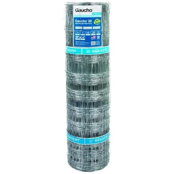 (Lightweight)  Bekaert 118155 Gaucho Pro20 Class 3 Galv. HT Woven Wire Field Fence, 1047-6-14 X330Ft