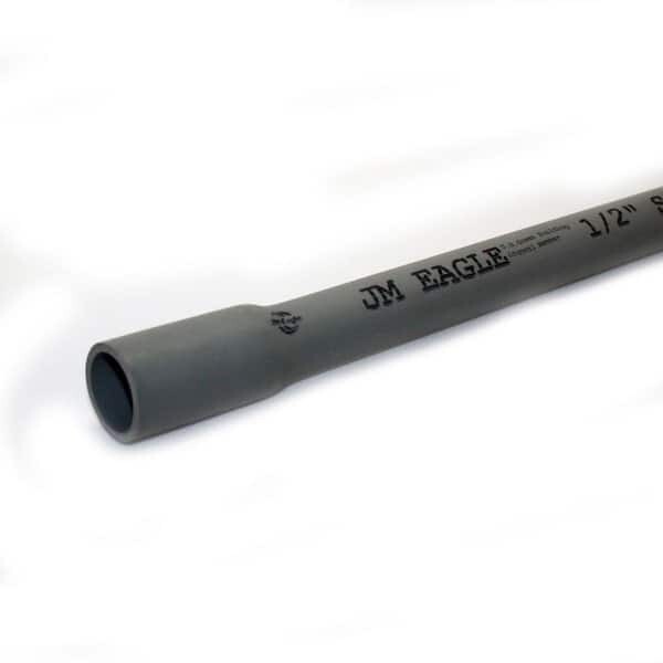 JM Eagle 67447 Sch40 Gray PVC Conduit,  1/2"X10Ft