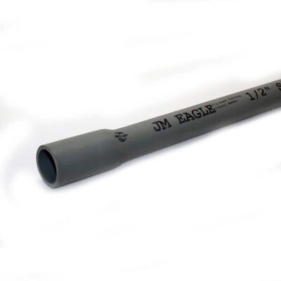 JM Eagle 67447 Sch40 Gray PVC Conduit,  1/2"X10Ft