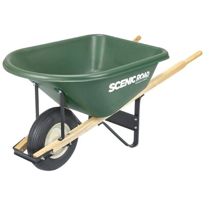 Scenic Road Home Owner's 6CF Wheelbarrow, Single Wheel w/ Rib Tread Tire