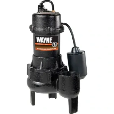 Wayne RPP50E/SEL50 Cast Iron Sewage Pump, 1/2HP, 4,800GPH