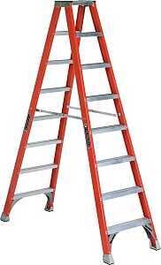 Louisville FM1508 Fiberglass Twin Front Stepladder, 8' Type1A(300lb)