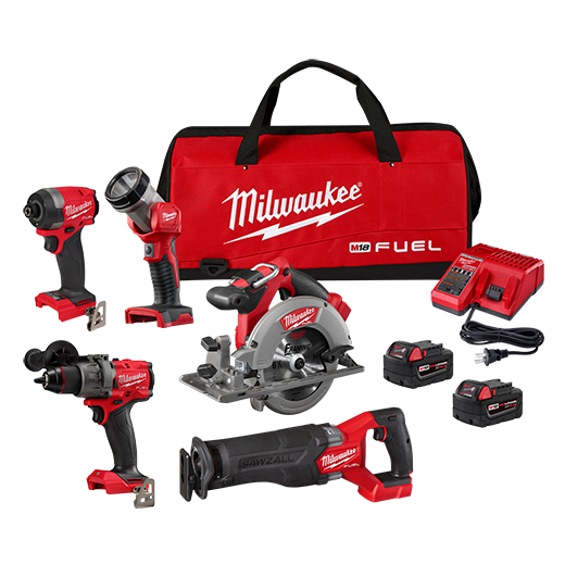 Milwaukee M18 Fuel 5 Piece Hammer Drill/Impact Driver/Circular Saw/Sawzall/Flashlight Kit