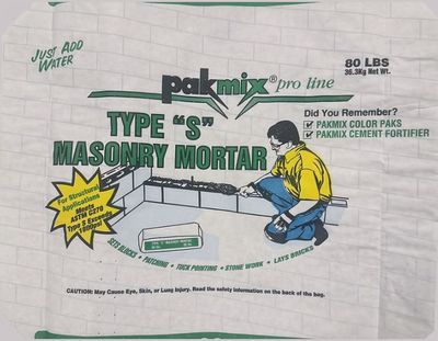 Type-S Masonry Mortar Cement, 70Lb (Add 2.25 - 3 parts sand)