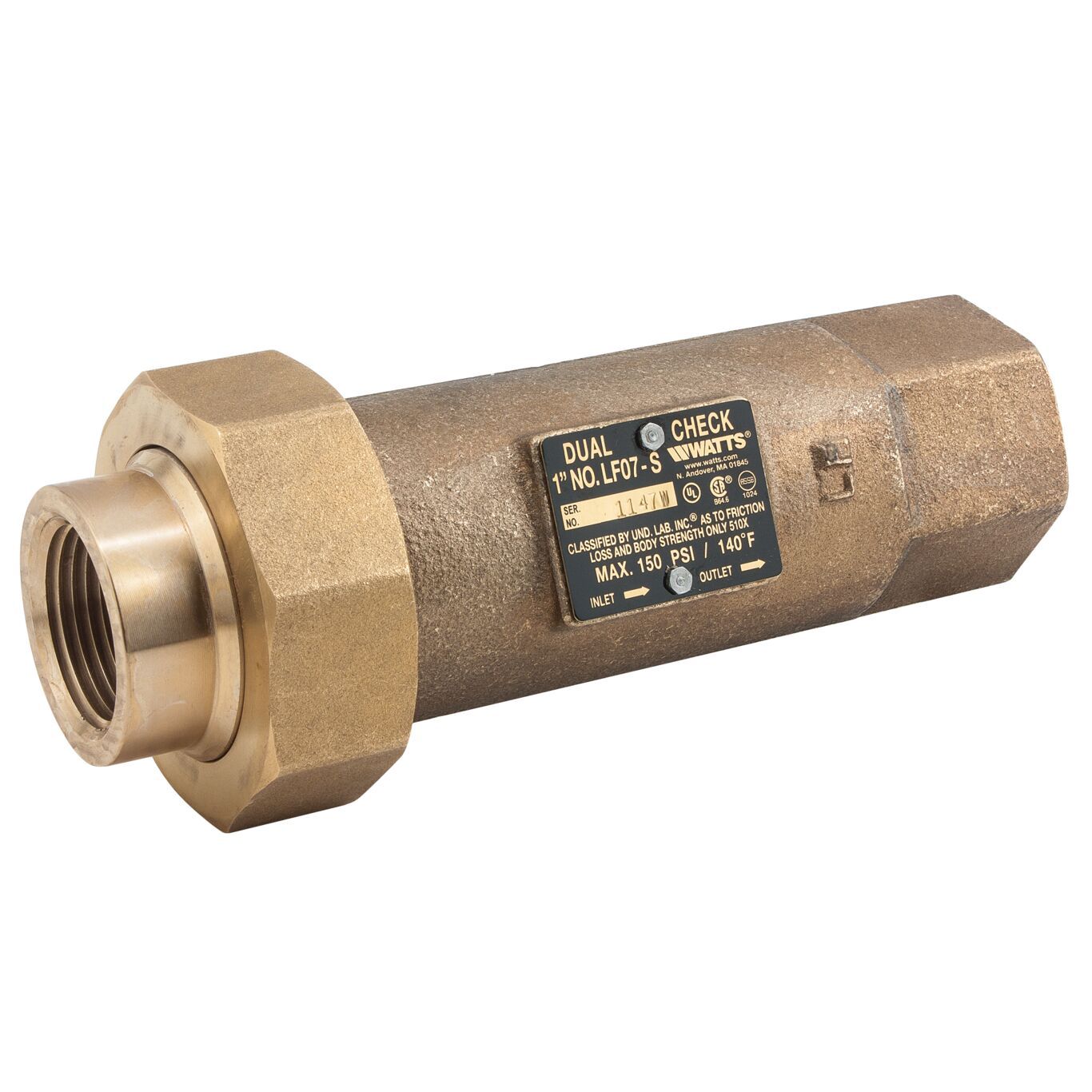 Watts Dual Check Valve, 1-1/4"