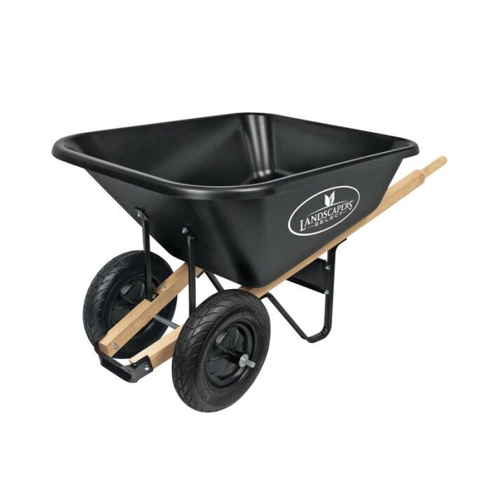 Landscaper's Select 34565 Poly Tub 2-Wheel Wheelbarrow, 8Cf