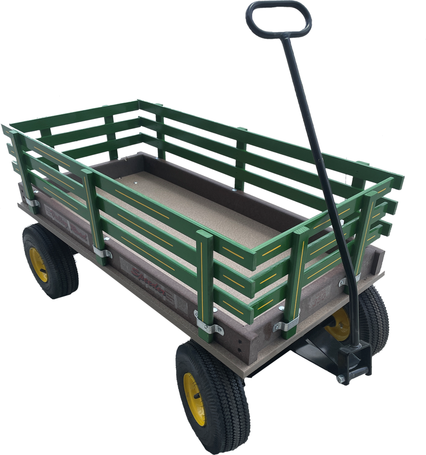 Valley Road Woodworking Express Wagon, 20"X40" w/Poly Bed Green/Yellow Valley Road Woodworking Express Wagon, 20"X40" w/Poly Bed Green/Yellow