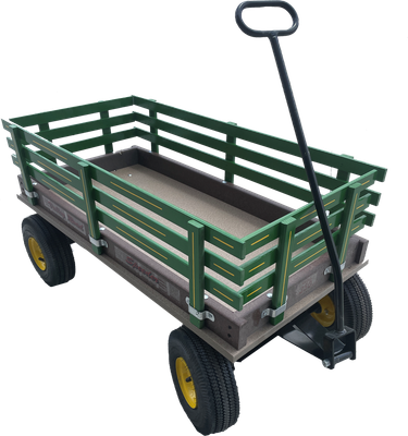 Valley Road Woodworking Express Wagon, 20"X40" w/Poly Bed Green/Yellow