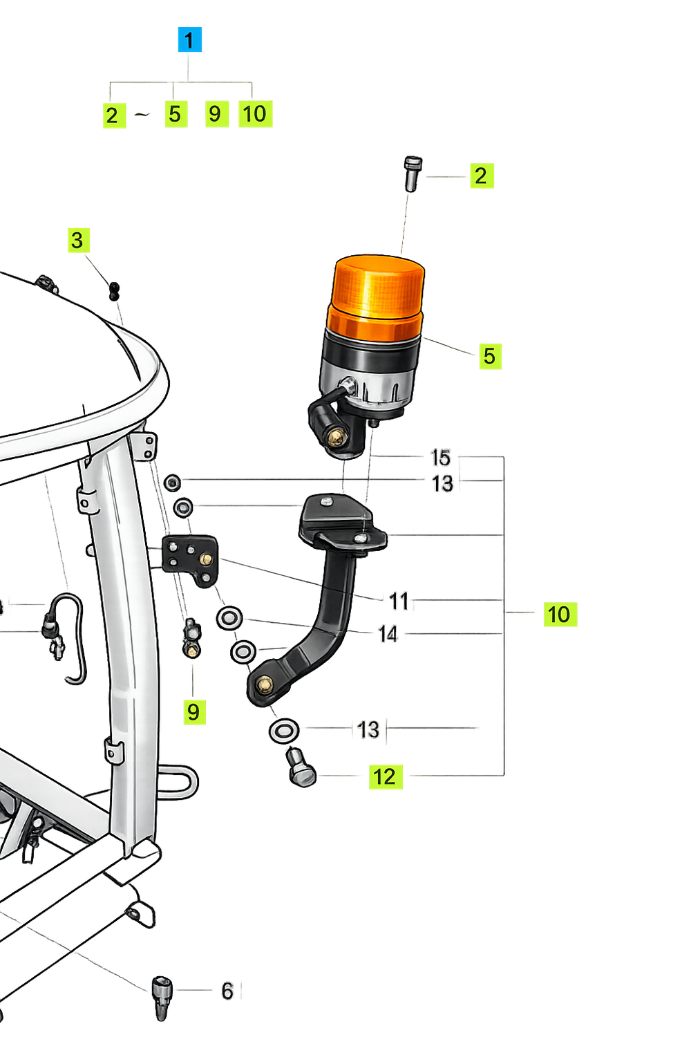 LS Beacon Light w/Mounting Bracket, XR, U, XU, P, X