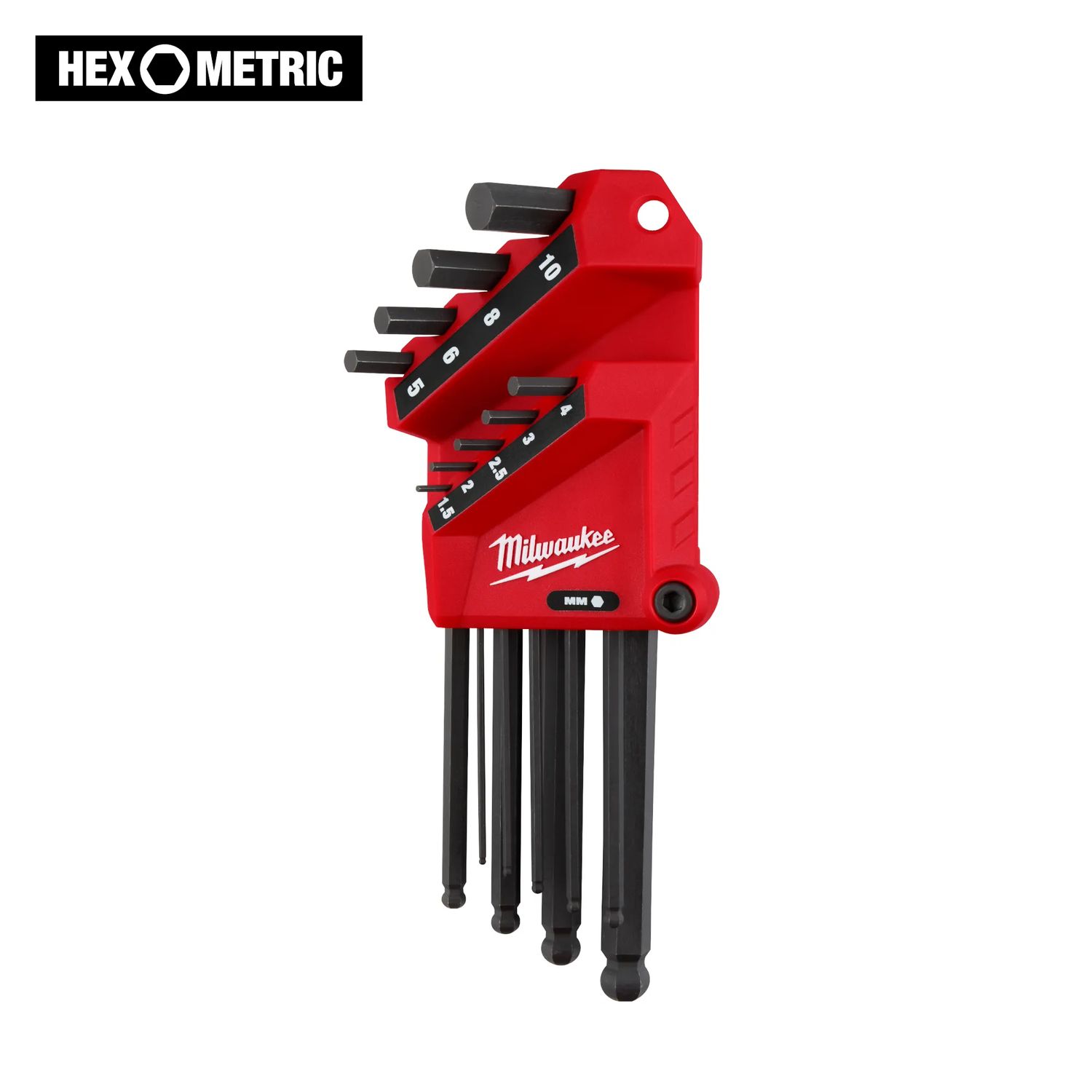 Milwaukee Metric 9Pc Ball End Hex Key Set, 1.5 to 10mm
