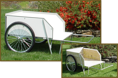 Conestoga Garden Cart w/White PVC Floor &amp; Sides, 26" Wheels