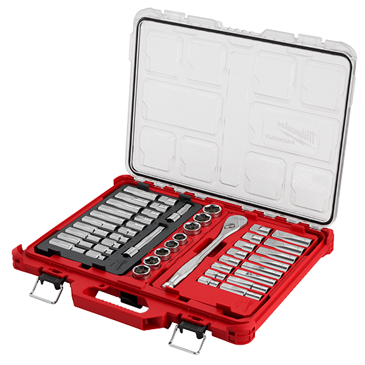 Milwaukee 1/2"Drive 47PC SAE &amp; Metric Ratchet &amp; Socket Set in PackOut