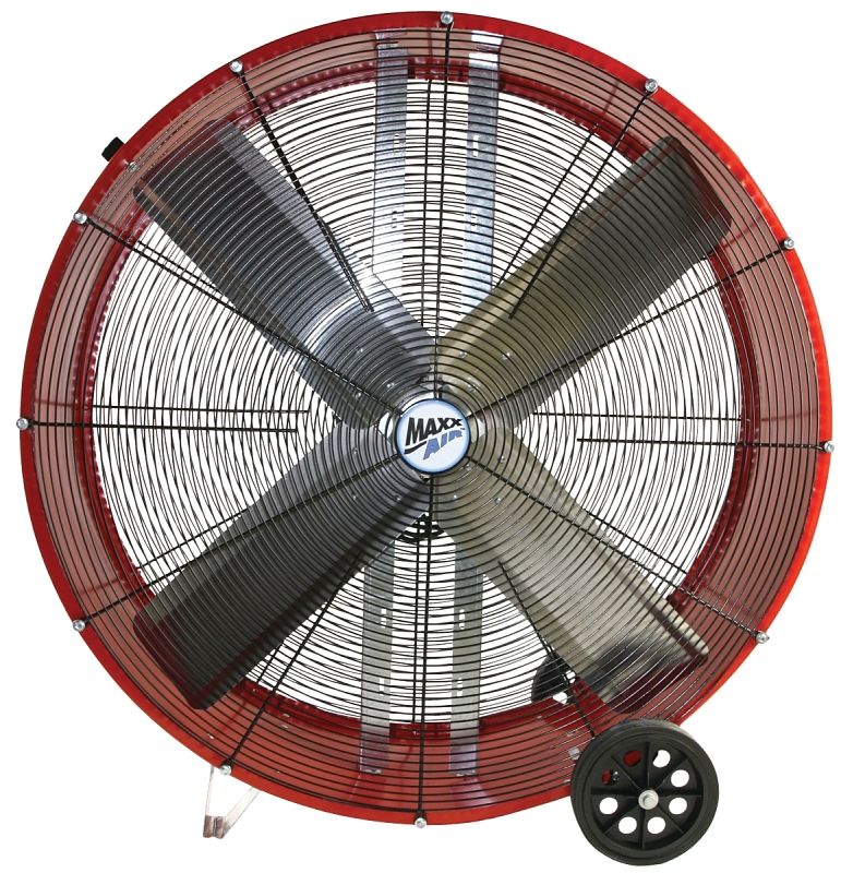 MaxxAir BF30DD Red Direct Drive 30" Barrel Fan, 2-Speed, 4050 to 5000CFM