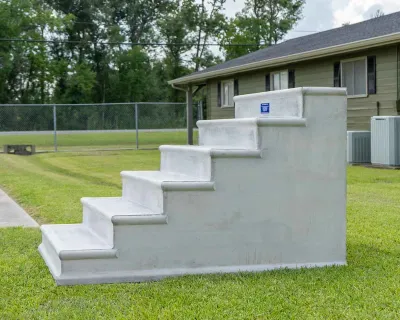 Concrete Steps, (6-Steps), 4Ft Wide, 12" Tread 7" Riser